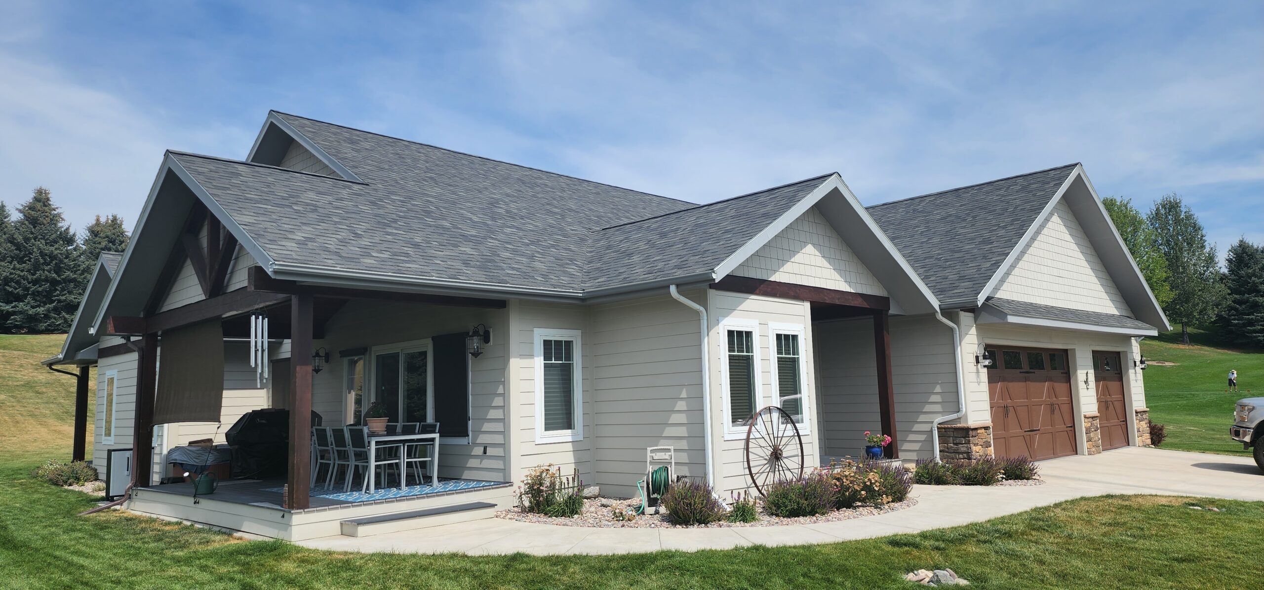 a shingle roof on a home